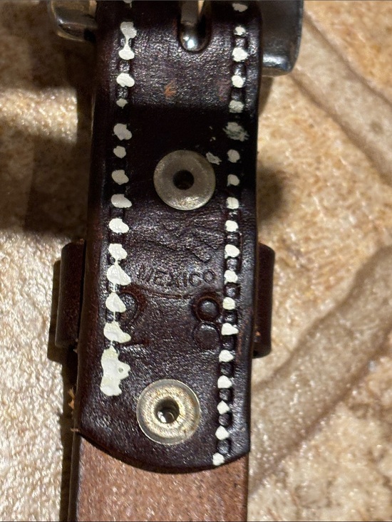 Hand-tooled edible leather belt by Mexican artisans. Size S /36 inches long main image 13